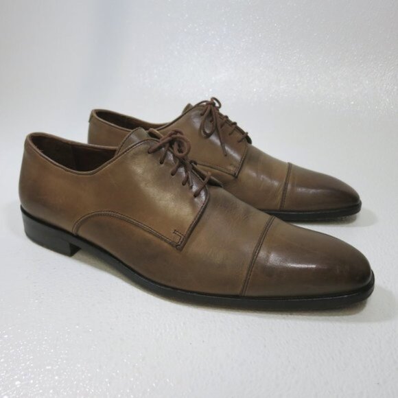 Massimo Matteo Cap Toe Leather Dress Oxfords Men's Footwear Italy Sz 10.5 M - Picture 7 of 7